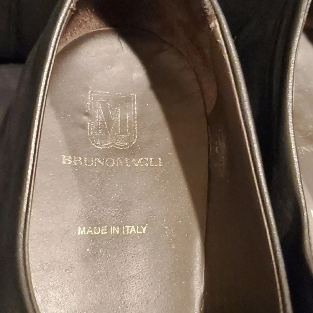 BRUNO MAGLI  Black Leather Mens Loafers - Size 11 1/2‎